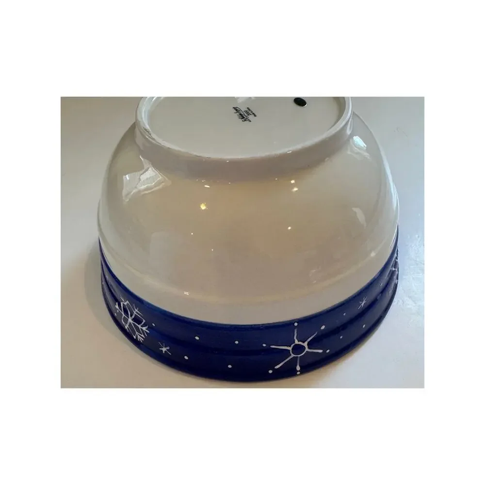 Vtg 2000 St. Nicholas Square Snowman Mixing Bowl Large Holiday Winter